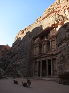 Camels in front of the Treasury