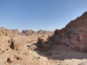 The view back towards the Street of Façades, or Outer Siq, from the climb up towards the High Place of Sacrifice