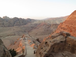 Sunset from Jabal al-Kubtha, seen while climbing back down from viewing the Treasury from above