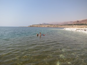 Reading my Kindle while floating in the Dead Sea