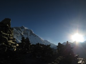 Another sunrise over the mountains, this time seen from Chukhung Ri