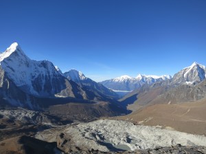 And still from Chukhung Ri, the view along our path back to Lukla, a path which wends its way through the valley into the cloud just right of centre