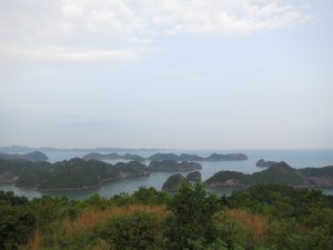 Lan Ha Bay with a sampling of its famed hundreds of limestone karst islands, seen from the Cannon Fort lookout on Cat Ba Island Lan Ha Bay with a sampling of its famed hundreds of limestone karst islands, seen from the Cannon Fort lookout on Cat Ba Island