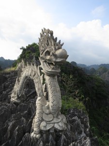 Also at the top of the karst above Hang Mua, a giant dragon statue Also at the top of the karst above Hang Mua, a giant dragon statue