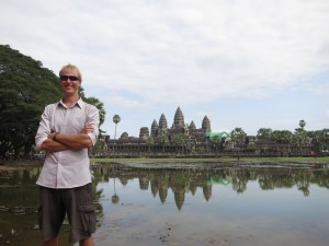 Posing in front of the main temple