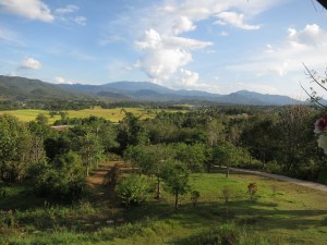 A view out over the plains near Pai, from the coffee shop at the Pai viewpoint
