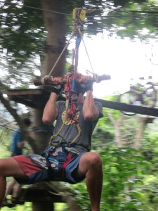 Screwing around in the jungle, at Tree Top Adventure Park Krabi