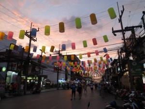 The main night drag in Phuket, around sunset, before everything gets too ridiculous