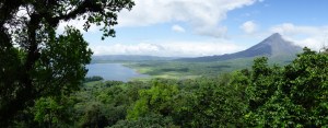 Arenal Volcano, seen from the café at bottom of the Sky Trek ziplining course