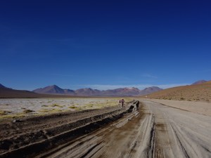 Driving through the desert in southern Bolivia