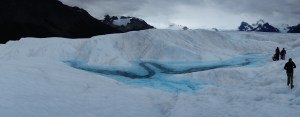 A brilliant blue lagoon on Perito Moreno Glacier