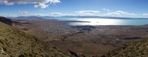 El Calafate, seen from the top of the somewhat arduously-climbed hill next to town
