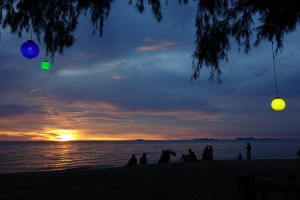 Sunset from the nearest beach to our hostel on Koh Lanta